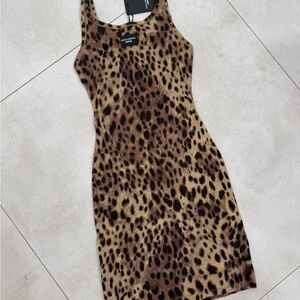 Skims x dolce & gabbana COTTON RIB SCOOP TANK MINI DRESS